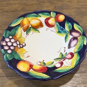 Hand-Painted Italian Fruit Design Ceramic Plate - Fima Deruta